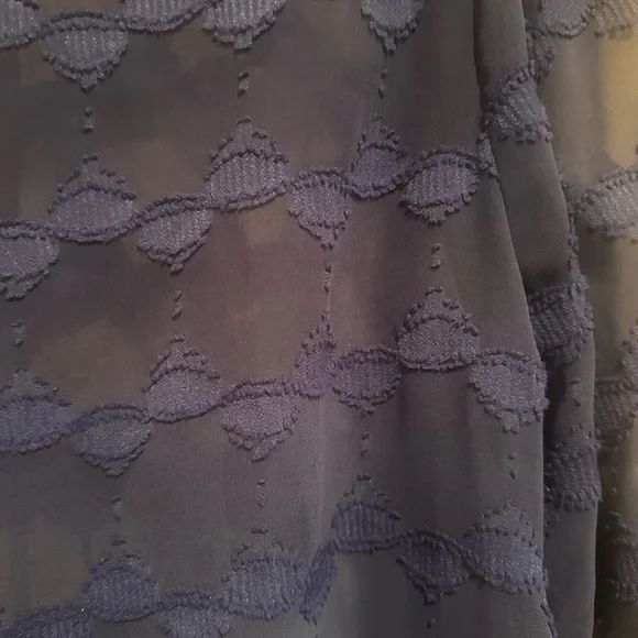 Aina Be Semi Sheer Royal Blue Short Sleeve Peasant Style Blouse Women’s Blue - Picture 6 of 6